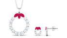 Marquise Cut Created Ruby and Moissanite Eternity Jewelry Set Lab Created Ruby - ( AAAA ) - Quality - Rosec Jewels