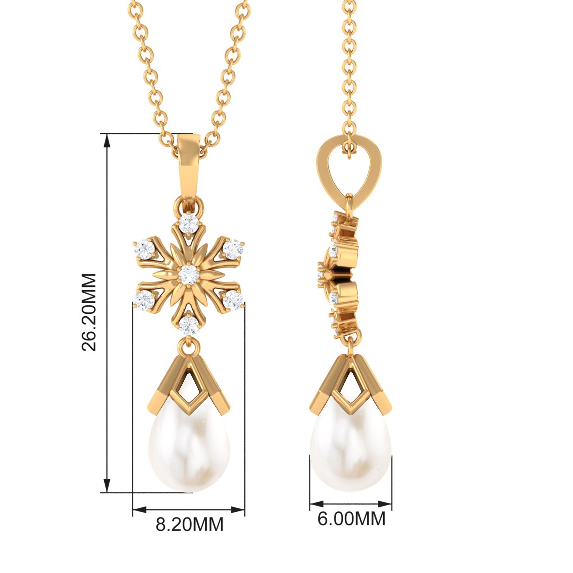 Snowflake White Pendant Freshwater Pearl 3-Piece Jewelry Set online