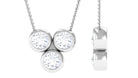 0.25 CT Round Cut Moissanite Minimal Three Stone Necklace Moissanite - ( D-VS1 ) - Color and Clarity - Rosec Jewels