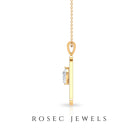 Initial A Pendant Necklace with Cubic Zirconia Zircon - ( AAAA ) - Quality - Rosec Jewels