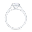 Certified Moissanite Round Cut Solitaire Ring with Side Stones Moissanite - ( D-VS1 ) - Color and Clarity - Rosec Jewels