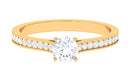 1/2 CT Natural Diamond Solitaire Engagement Ring in Gold Diamond - ( HI-SI ) - Color and Clarity - Rosec Jewels