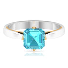 Stunning Asscher Cut Swiss Blue Topaz Solitaire Ring Swiss Blue Topaz - ( AAA ) - Quality - Rosec Jewels