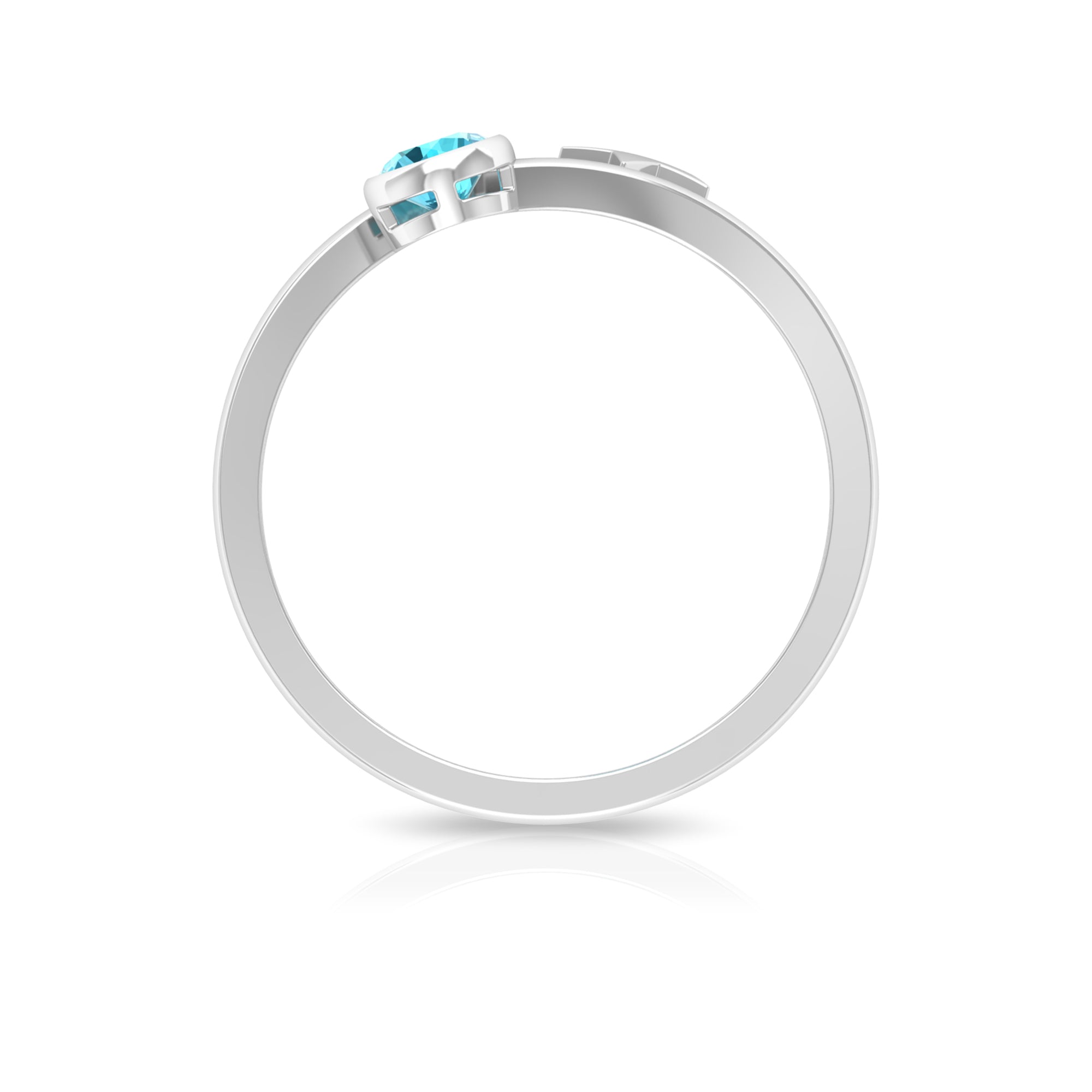 1/4 CT Swiss Blue Topaz Wrap Ring in Bezel Setting Swiss Blue Topaz - ( AAA ) - Quality - Rosec Jewels