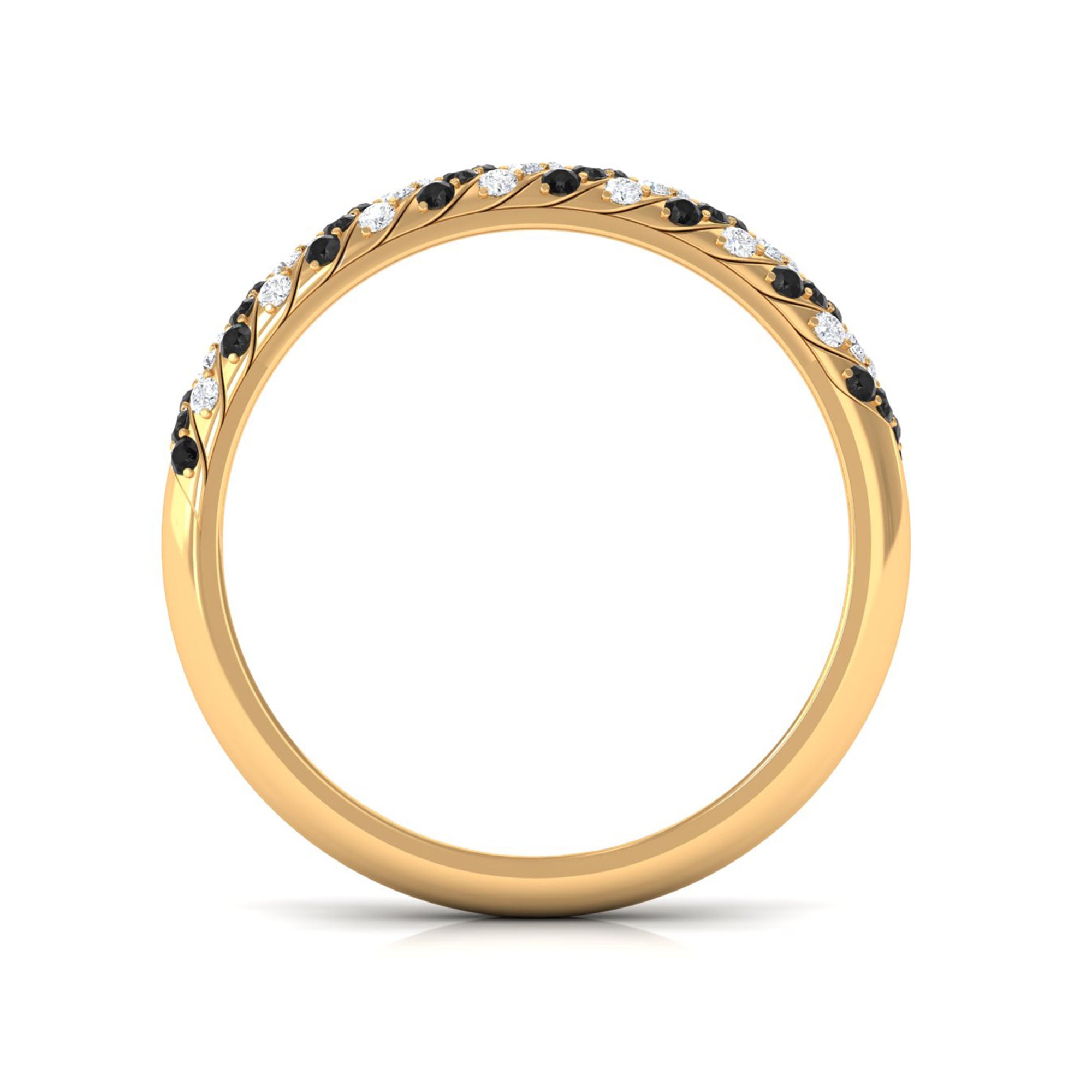 0.50 CT Natural Black Diamond Half Eternity Ring with Moissanite Black Diamond - ( AAA ) - Quality - Rosec Jewels