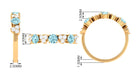 Aquamarine and Diamond Heart Shape Eternity Ring Aquamarine - ( AAA ) - Quality - Rosec Jewels