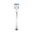 1.50 CT Swiss Blue Topaz Solitaire Ring with Diamond Stones Swiss Blue Topaz - ( AAA ) - Quality - Rosec Jewels