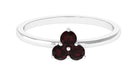 1/2 Carat Three Stone Garnet Promise Ring in Gold Garnet - ( AAA ) - Quality - Rosec Jewels