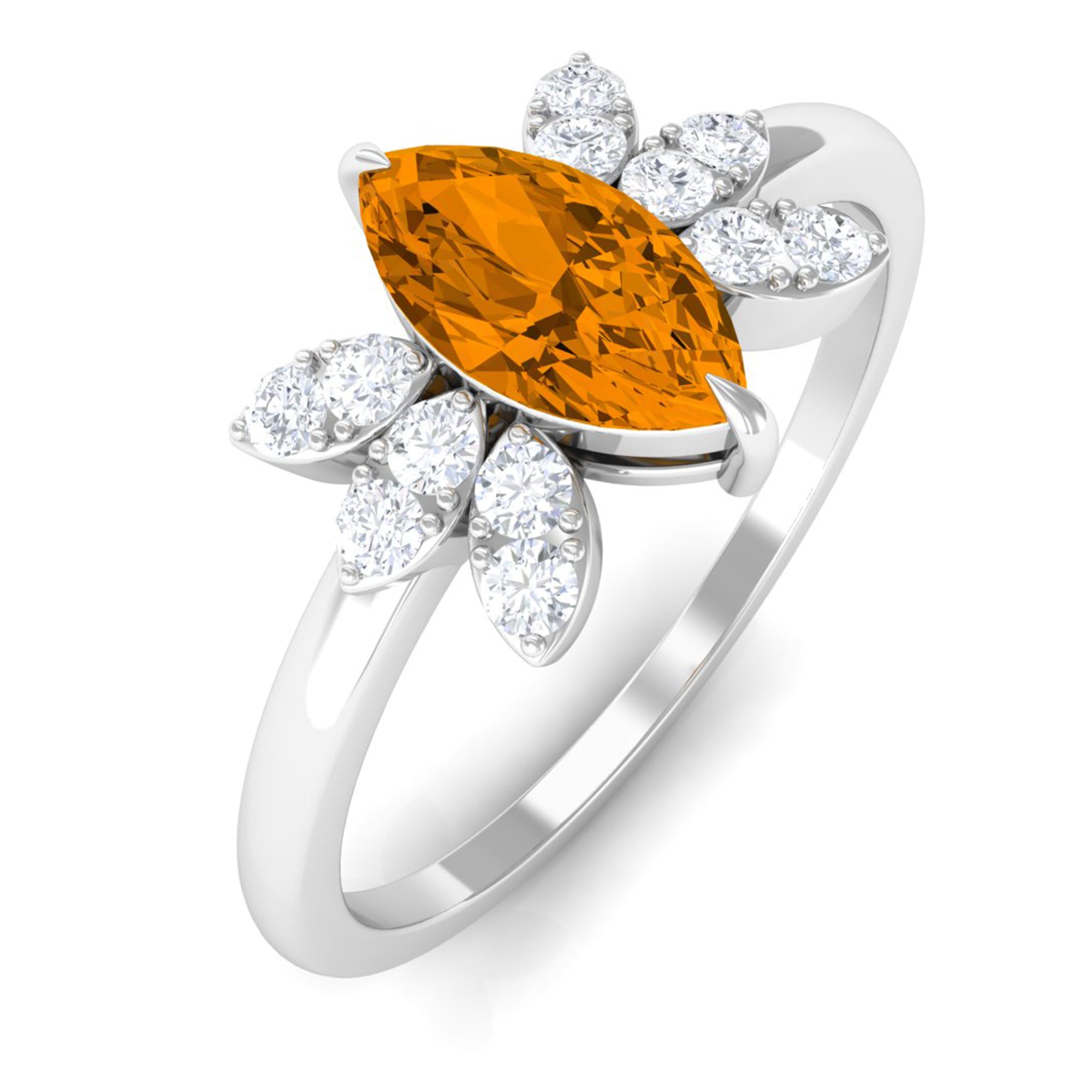 1OK Marquise Citrine Ring factory Size 4.25