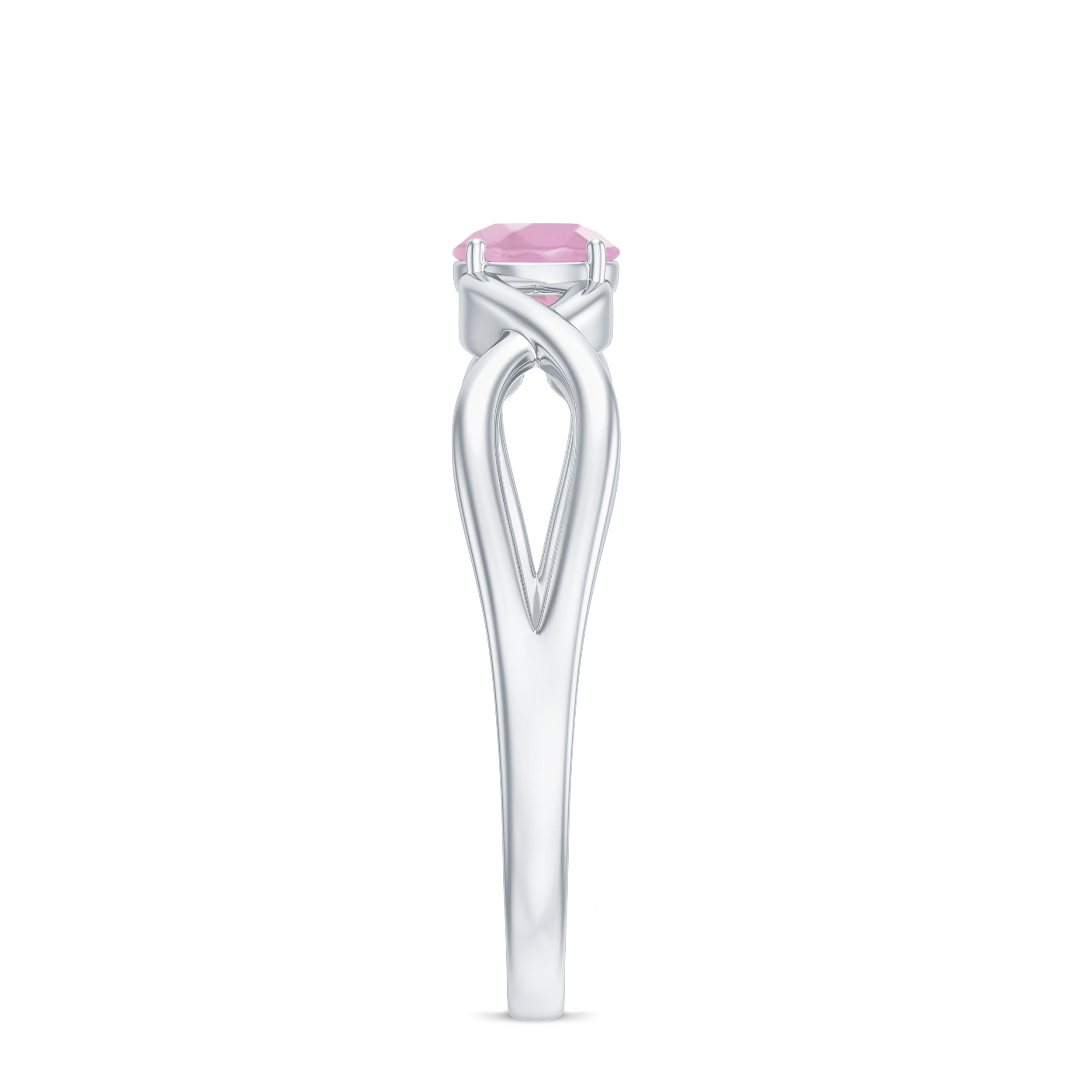 0.25 CT Elegant Rose Quartz Solitaire Ring in Prong Setting Rose Quartz - ( AAA ) - Quality - Rosec Jewels