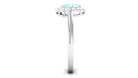 Classic Sky Blue Topaz Oval Cocktail Ring with Diamond Halo Sky Blue Topaz - ( AAA ) - Quality - Rosec Jewels
