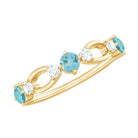 1/2 CT Sky Blue Topaz and Diamond Minimal Promise Ring Sky Blue Topaz - ( AAA ) - Quality - Rosec Jewels