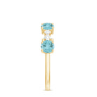 Sky Blue Topaz and Diamond Half Eternity in Prong Setting Sky Blue Topaz - ( AAA ) - Quality - Rosec Jewels