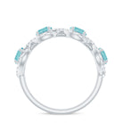 Sky Blue Topaz Half Eternity Ring with Diamond Stones Sky Blue Topaz - ( AAA ) - Quality - Rosec Jewels