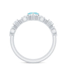 1.25 CT Sky Blue Topaz and Moissanite Ring Set in Prong Setting Sky Blue Topaz - ( AAA ) - Quality - Rosec Jewels