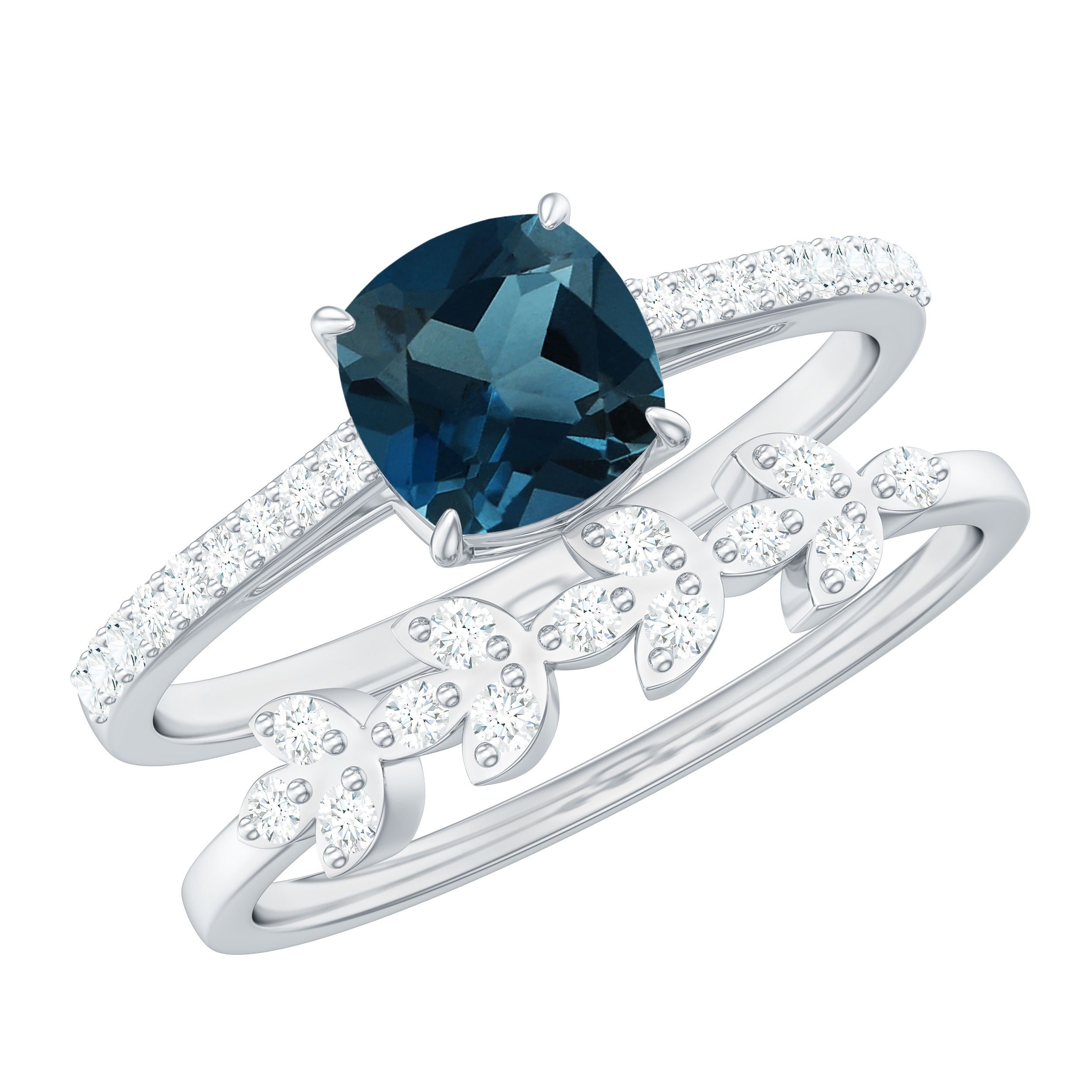 London Blue Topaz stacking ring, solitaire Topaz store ring, Topaz engagement ring