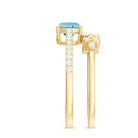1.75 CT Sky Blue Topaz and Diamond Ring Set Sky Blue Topaz - ( AAA ) - Quality - Rosec Jewels
