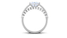 Solitaire Moonstone and Diamond Ring Set Moonstone - ( AAA ) - Quality - Rosec Jewels