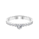 Shimmery Diamond Solitaire Engagement Ring with Side Stone Diamond - ( HI-SI ) - Color and Clarity - Rosec Jewels