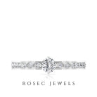 Shimmery Diamond Solitaire Engagement Ring with Side Stone Diamond - ( HI-SI ) - Color and Clarity - Rosec Jewels