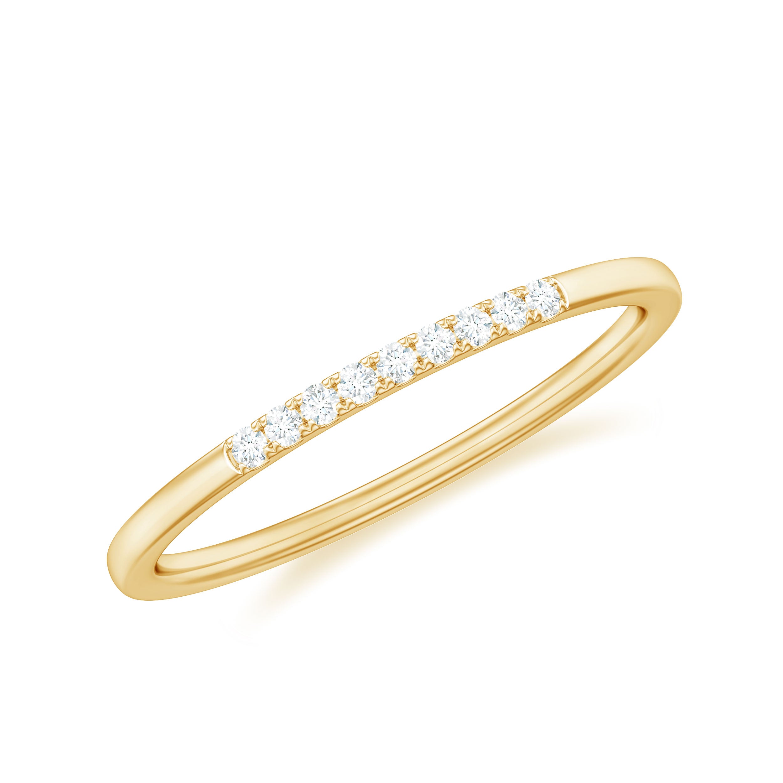 Diamond Stackable Enhancer Ring in Scalloped Setting Diamond - ( HI-SI ) - Color and Clarity - Rosec Jewels