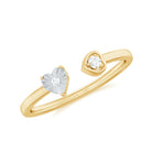 Round Shape Natural Diamond Heart Cuff Ring in Gold Diamond - ( HI-SI ) - Color and Clarity - Rosec Jewels