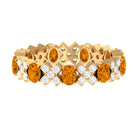 2.50 CT Real Citrine and Moissanite Designer Eternity Band Ring Citrine - ( AAA ) - Quality - Rosec Jewels