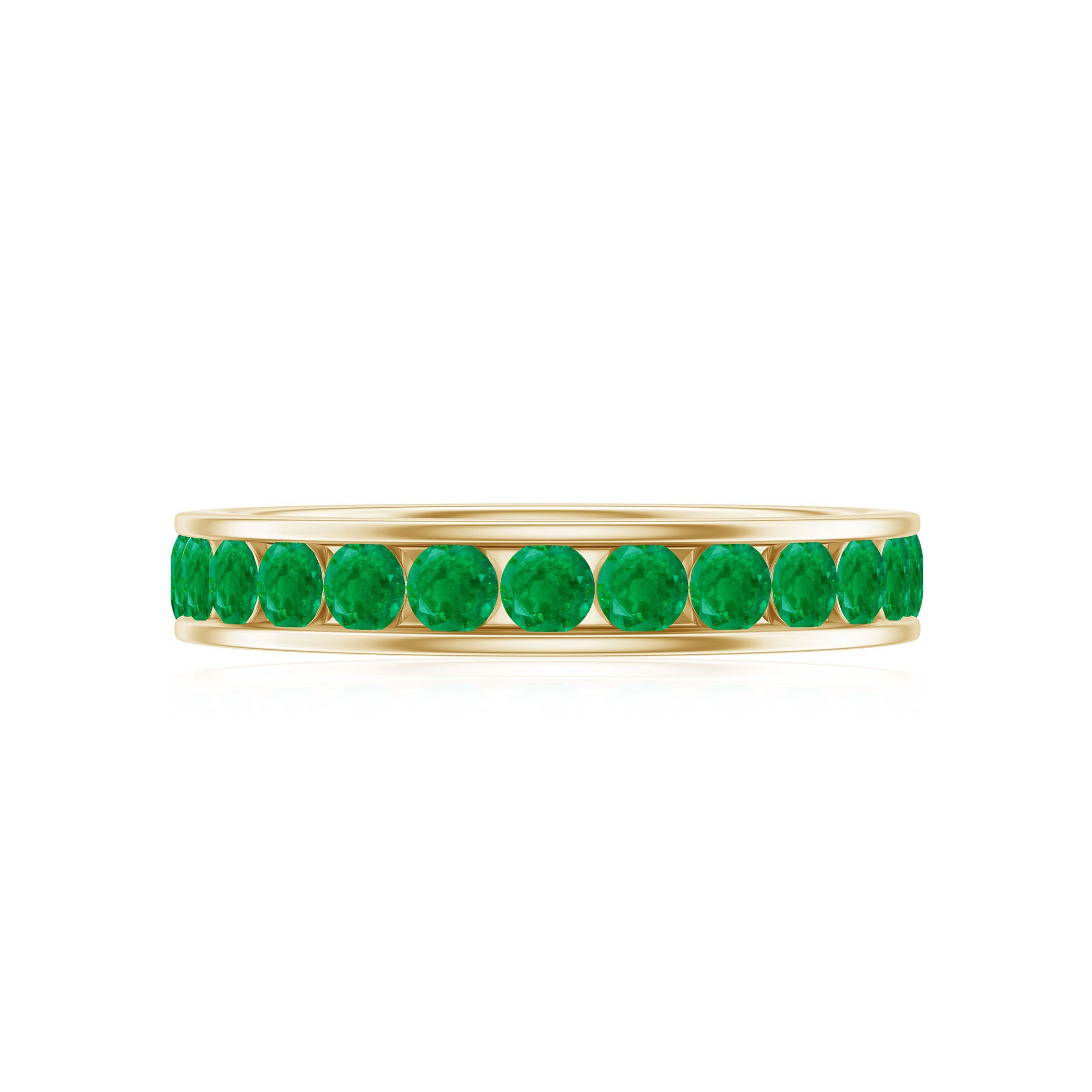 1.5 CT Trellis Set Emerald Eternity Ring Emerald - ( AAA ) - Quality - Rosec Jewels