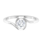 5 MM Round Cut Moissanite Solitaire Bypass Ring in Bezel Setting Moissanite - ( D-VS1 ) - Color and Clarity - Rosec Jewels