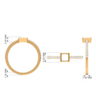 3/4 CT Bezel Set Cubic Zircon Solitaire Ring with Side Stones Zircon - ( AAAA ) - Quality - Rosec Jewels