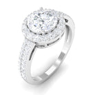 2.25 CT Round Cubic Zirconia Halo Engagement Ring Zircon - ( AAAA ) - Quality - Rosec Jewels