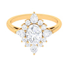 3 CT Oval Zircon Statement Engagement Ring in Gold Zircon - ( AAAA ) - Quality - Rosec Jewels