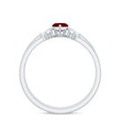 Marquise Cut Ruby Solitaire Ring Set with Moissanite Ruby - ( AAA ) - Quality - Rosec Jewels