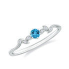 Natural Swiss Blue Topaz Promise Ring with Diamond Stones Swiss Blue Topaz - ( AAA ) - Quality - Rosec Jewels