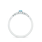 Natural Swiss Blue Topaz Promise Ring with Diamond Stones Swiss Blue Topaz - ( AAA ) - Quality - Rosec Jewels