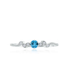 Natural Swiss Blue Topaz Promise Ring with Diamond Stones Swiss Blue Topaz - ( AAA ) - Quality - Rosec Jewels