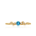 Natural Swiss Blue Topaz Promise Ring with Diamond Stones Swiss Blue Topaz - ( AAA ) - Quality - Rosec Jewels