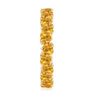 Yellow Heart Cut Citrine Eternity Ring in Claw Setting Citrine - ( AAA ) - Quality - Rosec Jewels