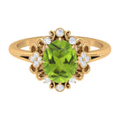 2 CT Nature Inspired Peridot and Moissanite Engagement Ring Peridot - ( AAA ) - Quality - Rosec Jewels