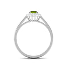 1 CT Peridot and Diamond Floating Halo Engagement Ring Peridot - ( AAA ) - Quality - Rosec Jewels