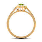 1 CT Peridot and Diamond Floating Halo Engagement Ring Peridot - ( AAA ) - Quality - Rosec Jewels