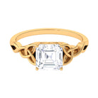 2.25 CT Asscher Cut Moissanite Solitaire Ring with Celtic Details Moissanite - ( D-VS1 ) - Color and Clarity - Rosec Jewels