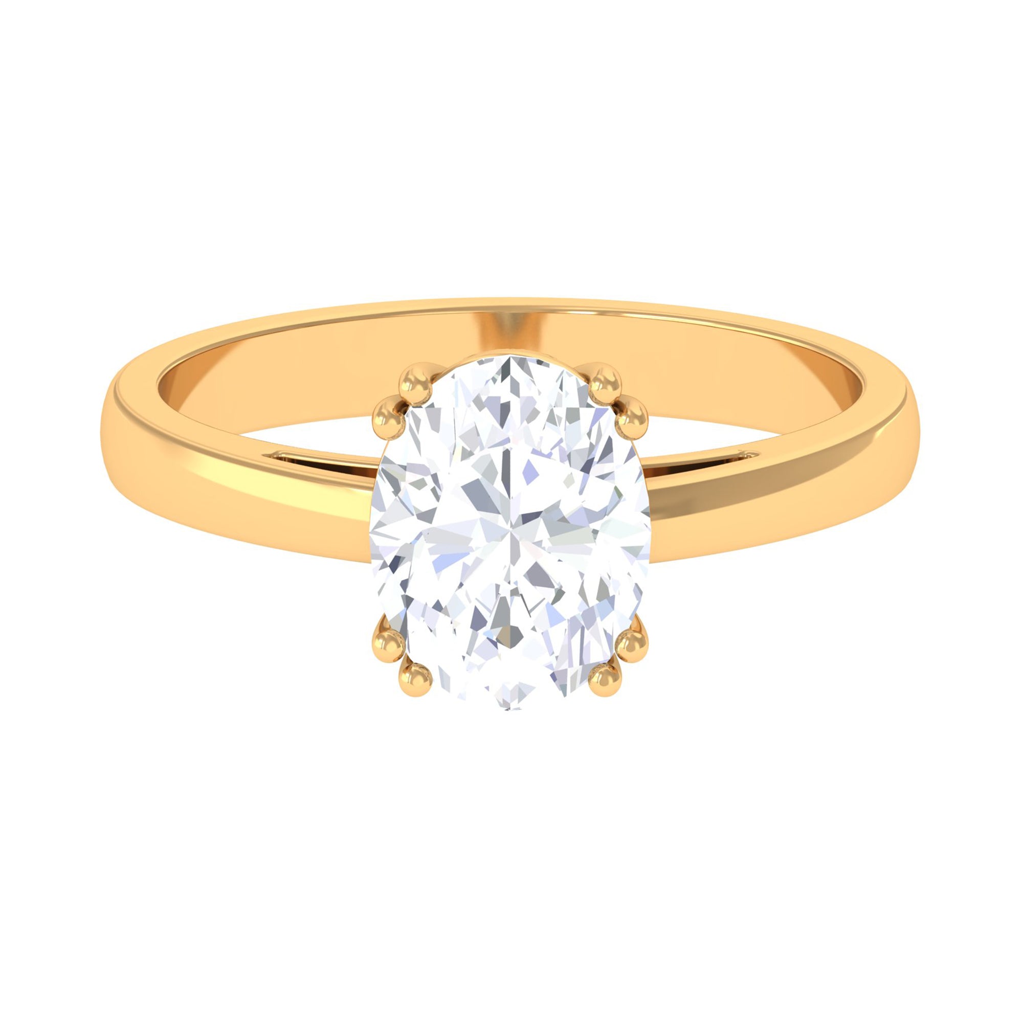 Certified Moissanite Oval Cut Engagement Ring Moissanite - ( D-VS1 ) - Color and Clarity - Rosec Jewels