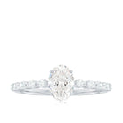 1.75 CT Oval Cut Solitaire Zircon Engagement Ring with Side Stones Zircon - ( AAAA ) - Quality - Rosec Jewels