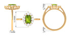 2 CT Classic Peridot Ring with Moissanite Halo Peridot - ( AAA ) - Quality - Rosec Jewels