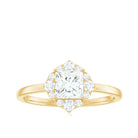 1.25 CT Moissanite Princess Cut Halo Engagement Ring in Gold Moissanite - ( D-VS1 ) - Color and Clarity - Rosec Jewels