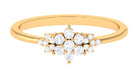 1/2 CT Certified Moissanite Flower Cluster Gold Ring Moissanite - ( D-VS1 ) - Color and Clarity - Rosec Jewels