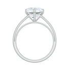 8 MM Certified Cushion Cut Moissanite Solitaire Ring in Bar Setting Moissanite - ( D-VS1 ) - Color and Clarity - Rosec Jewels