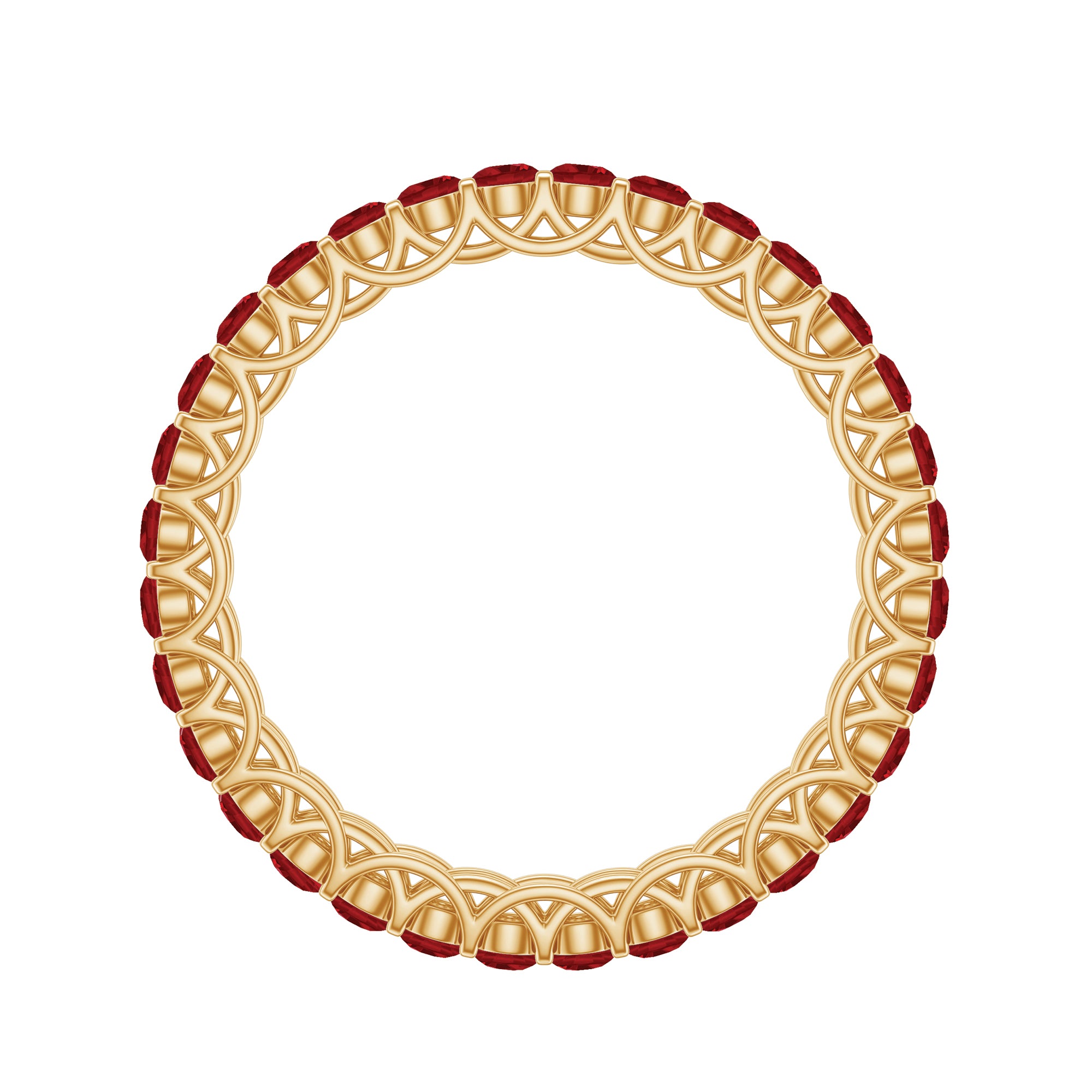 1.5 CT Lab Created Ruby Full Eternity Ring in Trellis Setting Lab Created Ruby - ( AAAA ) - Quality - Rosec Jewels