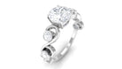 Certified Moissanite Solitaire Ring with Ivy Scroll Shank Moissanite - ( D-VS1 ) - Color and Clarity - Rosec Jewels